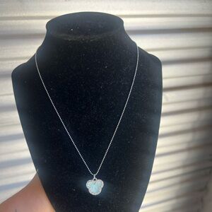 Silver Necklace with Blue Pendant